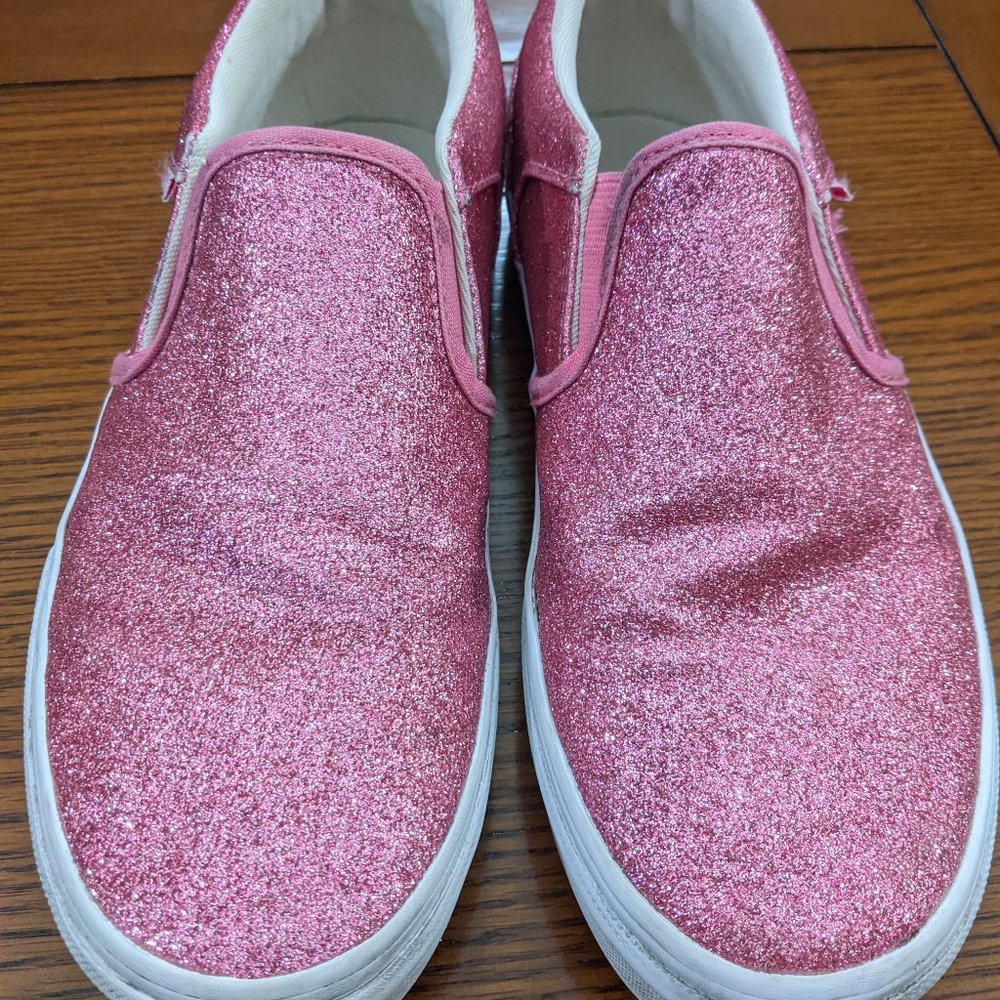 Big Kid Size/Women's Pink Glitter Vans